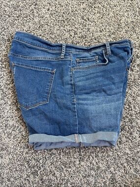 Womens Jean shorts size 10 high rise denim shorts see flaw